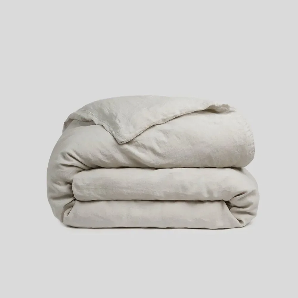 Parachute Duvet Cover Queen 100% Flax Linen Very Light Beige Ivory
